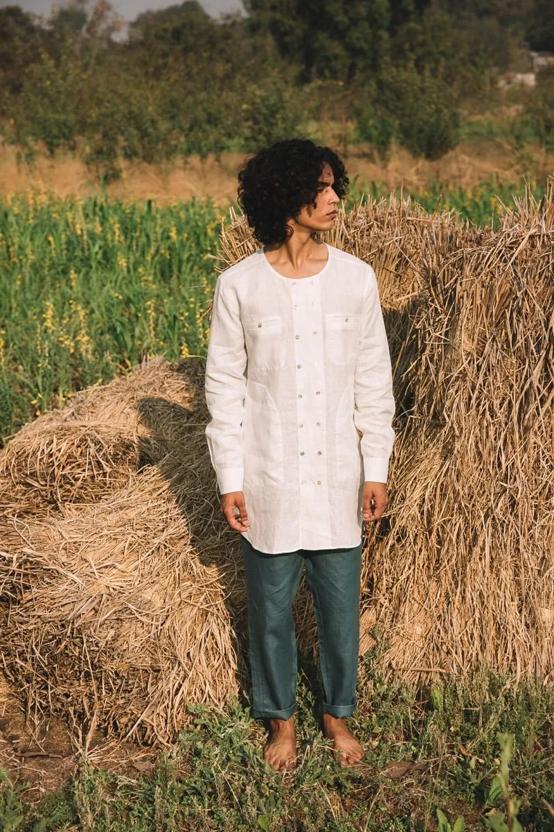 Ashoka Double Breasted Kurta - White