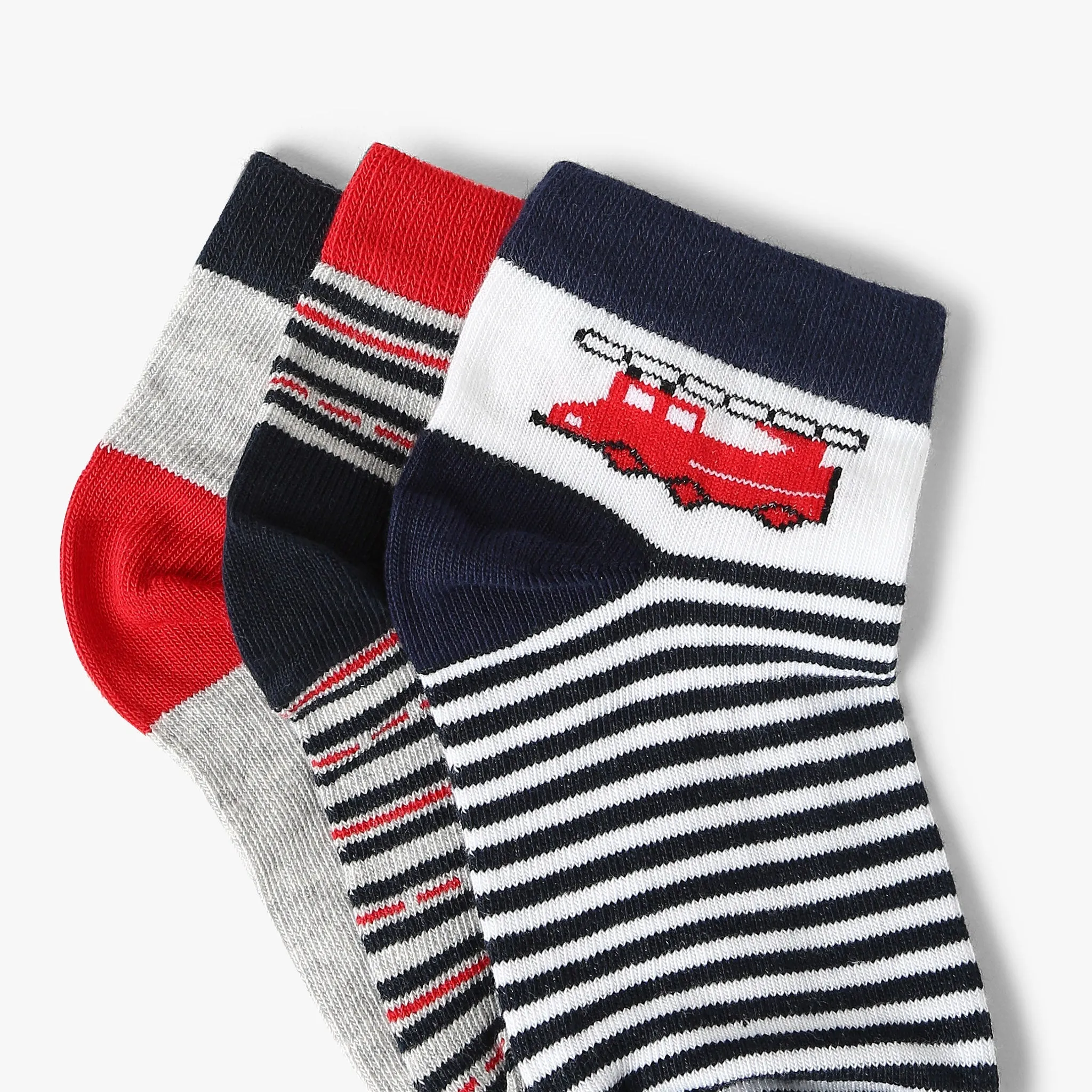 Boys Cotton Blend Ankle Length Socks (Pack of 3)