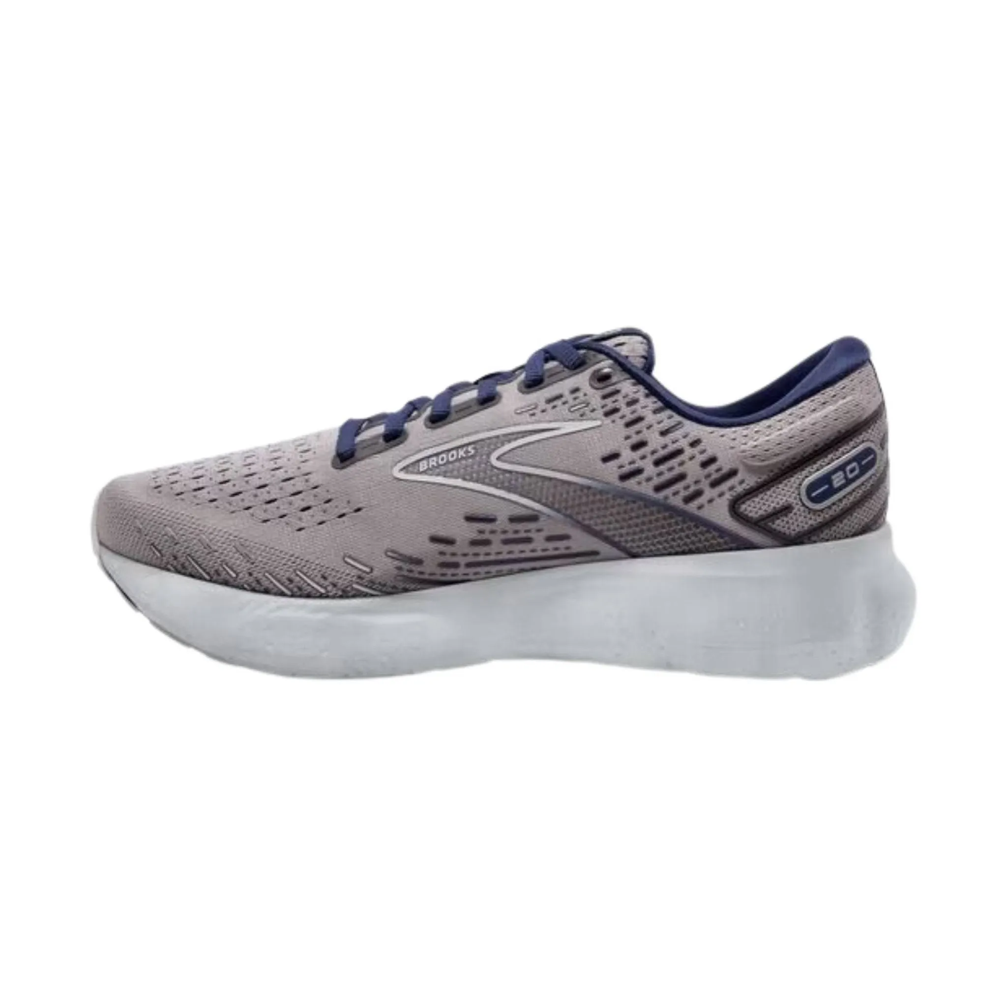 Brooks Men's Glycerin 20 Road Running Shoes - Alloy/Grey/Blue Depths