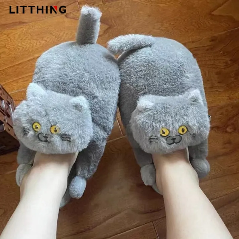 Cuddly Cat Fur Slippers