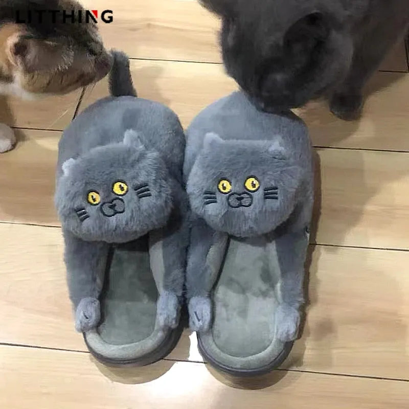 Cuddly Cat Fur Slippers
