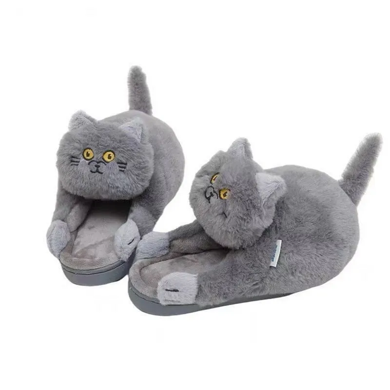 Cuddly Cat Fur Slippers