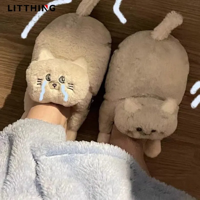Cuddly Cat Fur Slippers