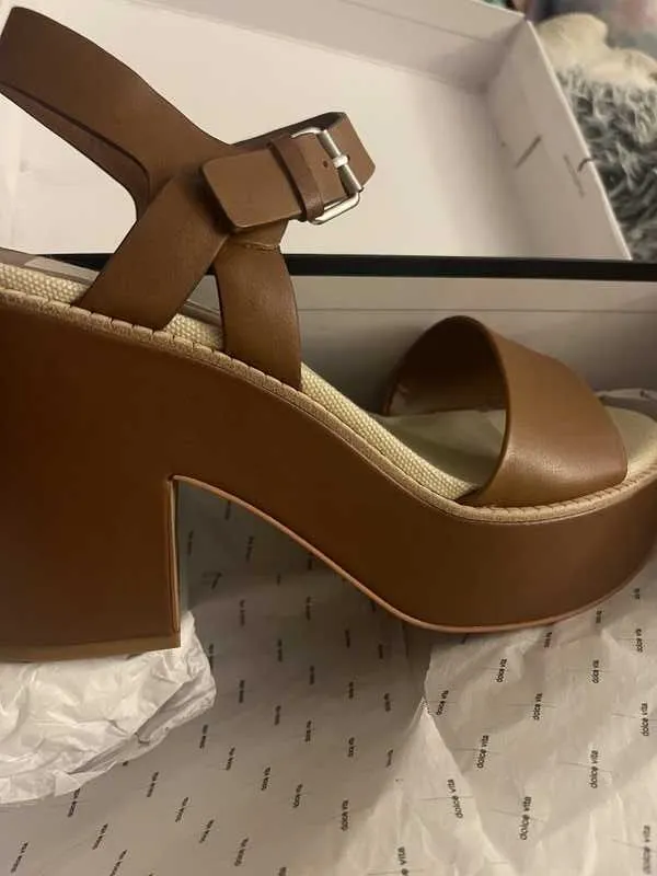 ELLY HEELS DK BROWN LEATHER - re:vita