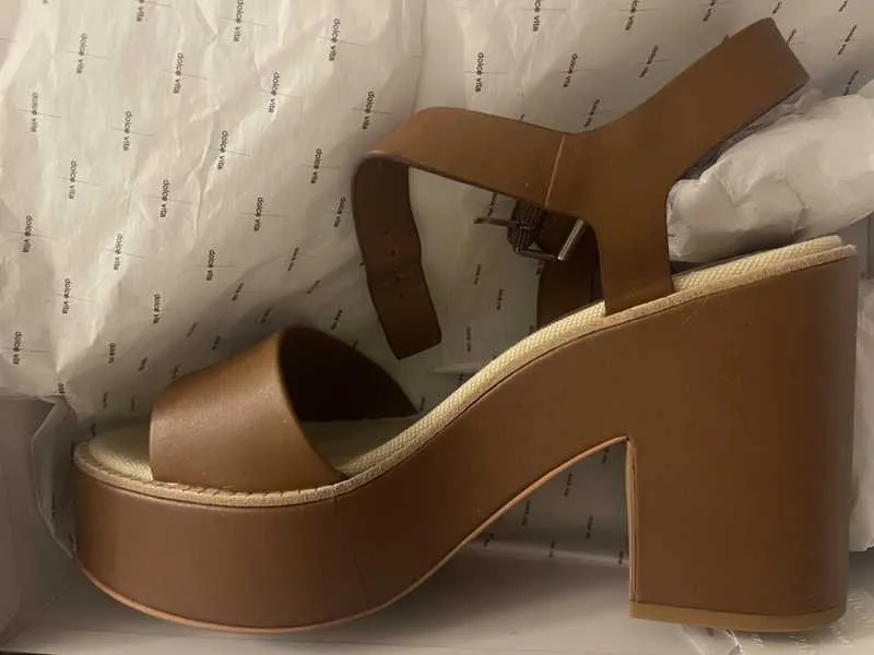 ELLY HEELS DK BROWN LEATHER - re:vita