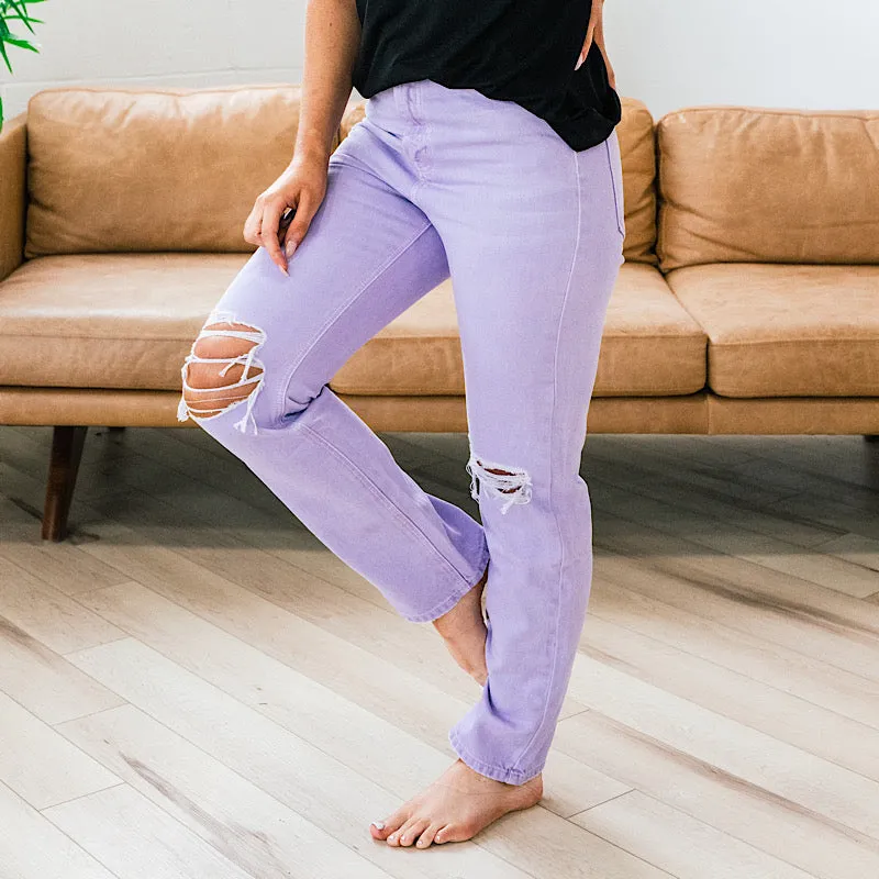KanCan Falling Fast Straight Jeans - Lavender FINAL SALE