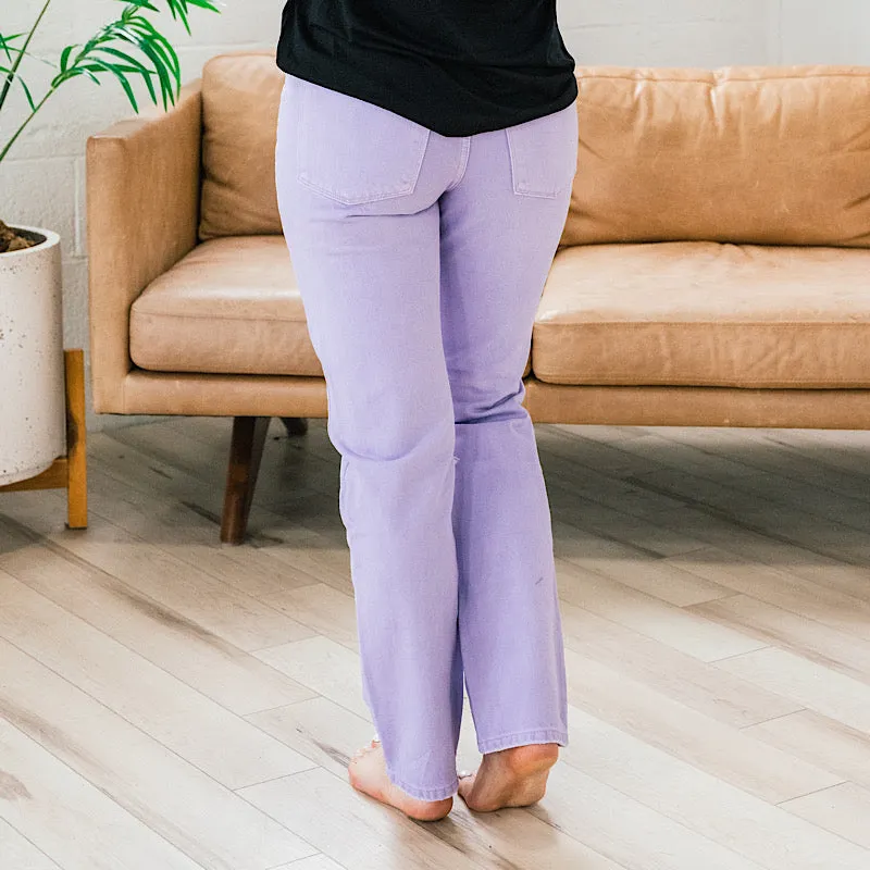 KanCan Falling Fast Straight Jeans - Lavender FINAL SALE