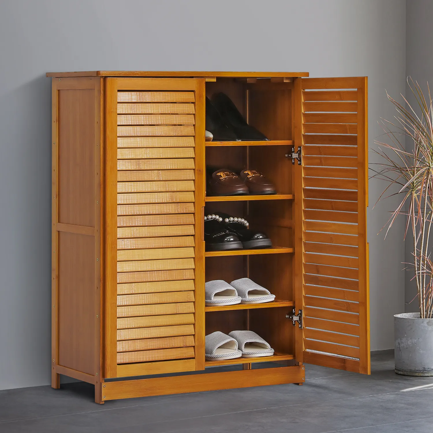 Louver Panel Double Door Cabinet - without Drawer
