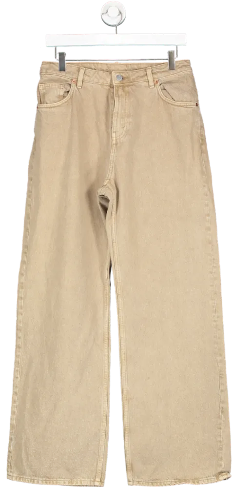 Monki Brown Tan Wide Leg Jeans W28