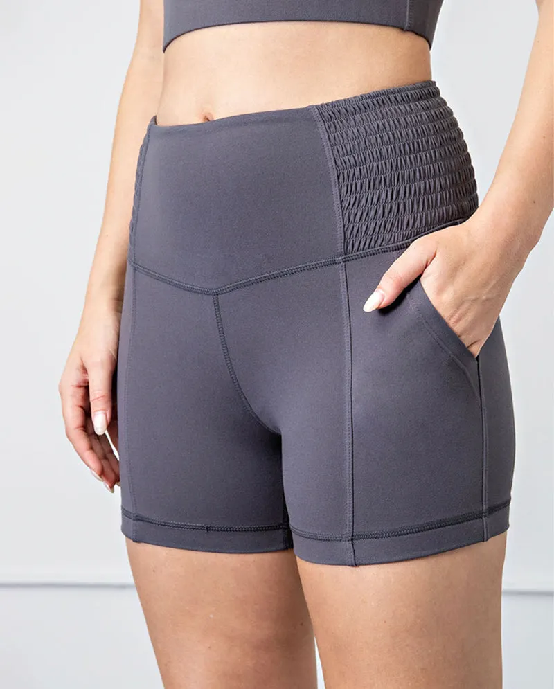 RAE MODE - BIKER SHORTS WITH SIDE SMOCKING WAIST BAND