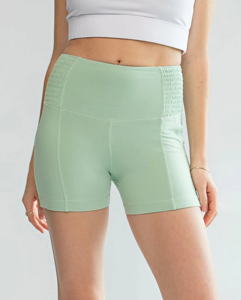 RAE MODE - BIKER SHORTS WITH SIDE SMOCKING WAIST BAND