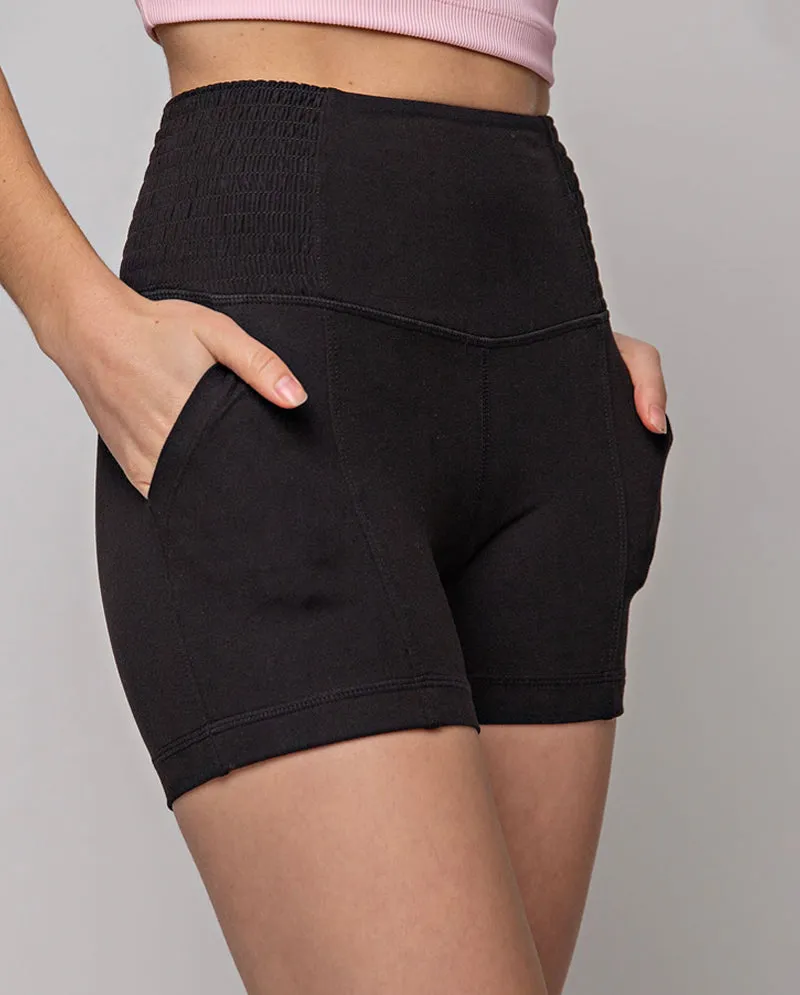 RAE MODE - BIKER SHORTS WITH SIDE SMOCKING WAIST BAND