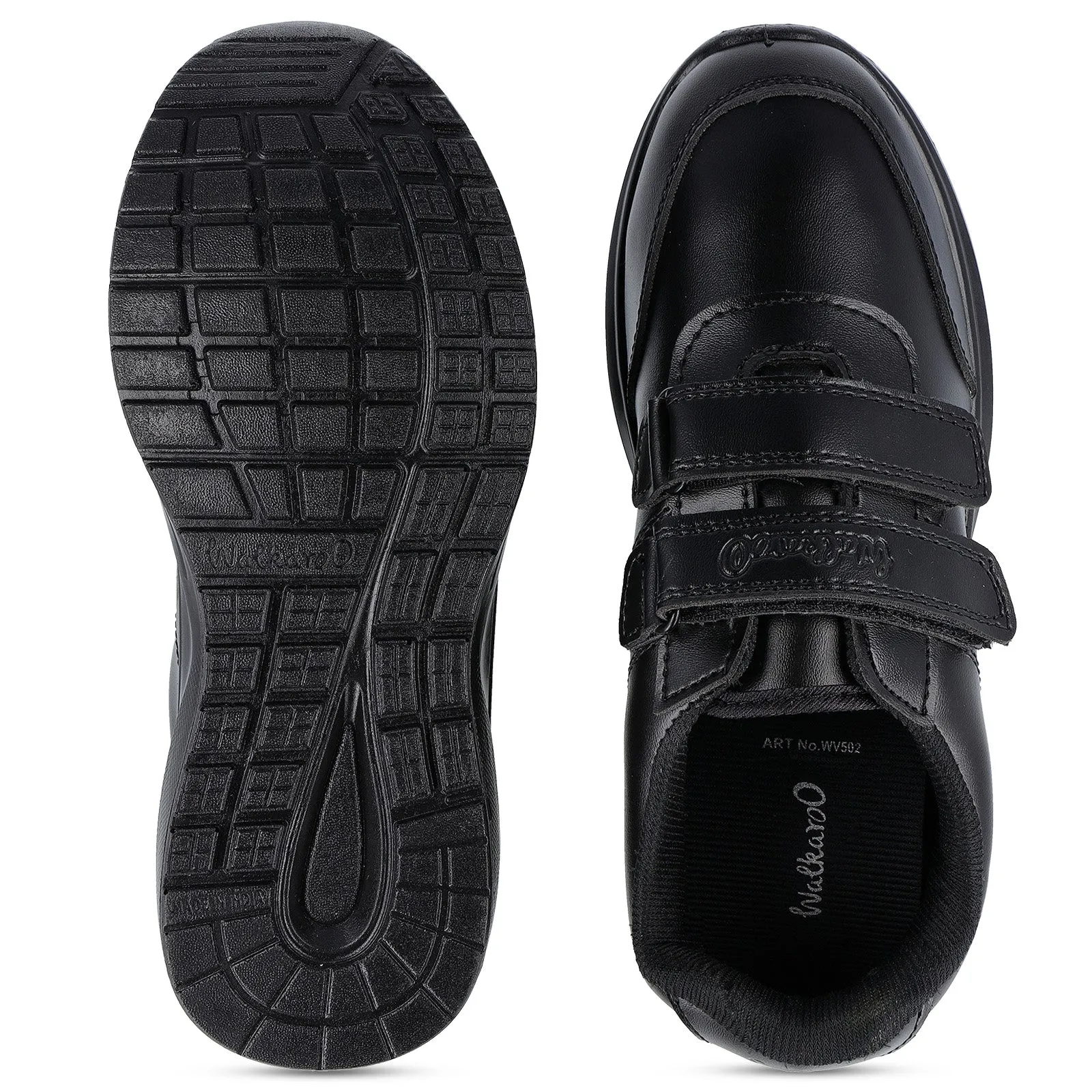 Walkaroo Senior boys School Shoes - WV502 Black