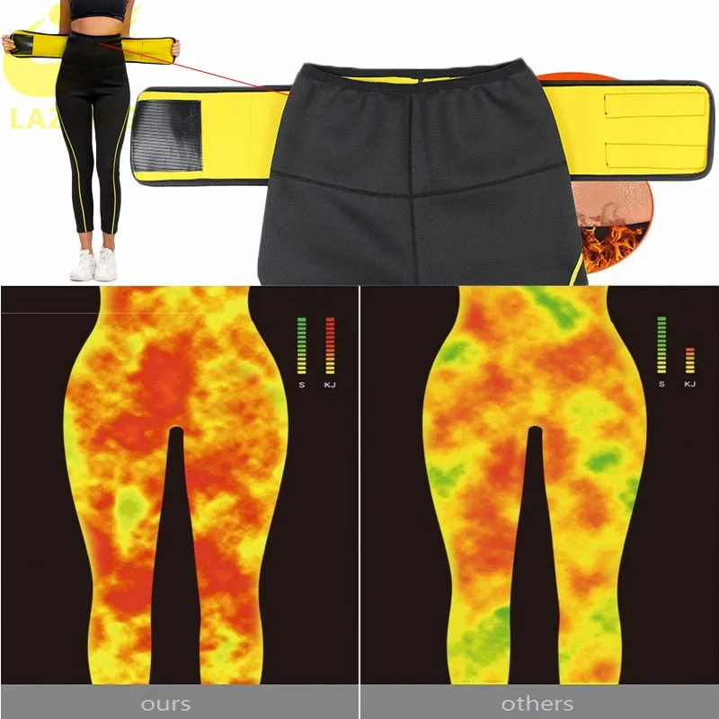 Women's High Waist Neoprene Sauna Slimming Pants Gym Fitness Workout Hot Thermos Sweat Sauna Leggings