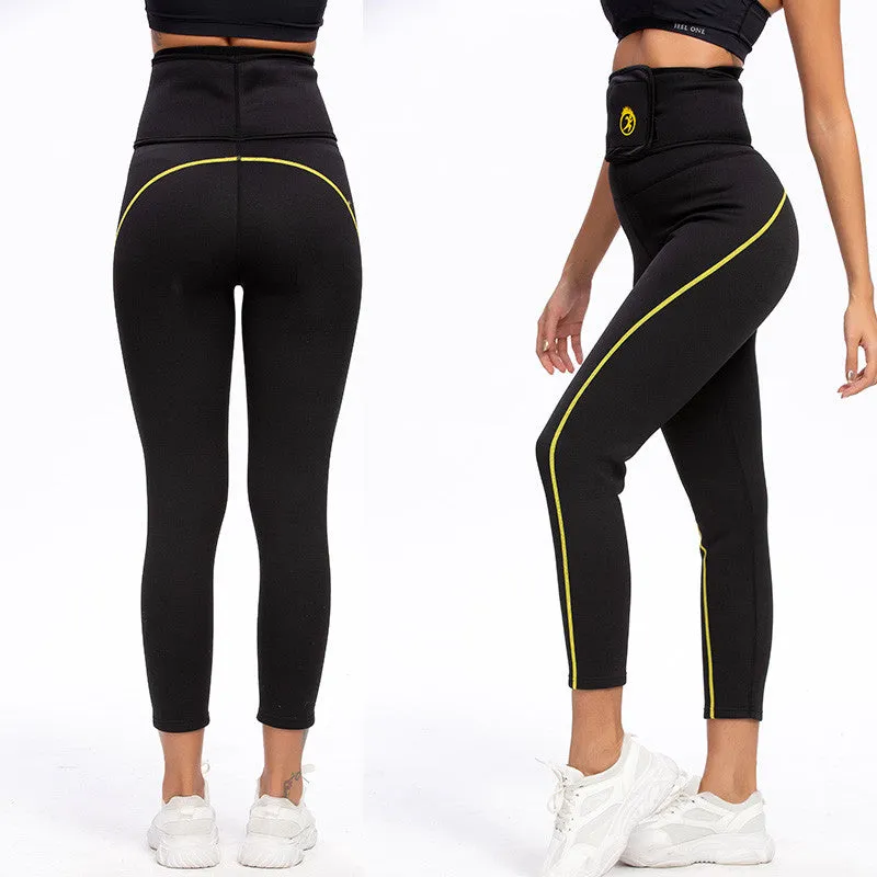 Women's High Waist Neoprene Sauna Slimming Pants Gym Fitness Workout Hot Thermos Sweat Sauna Leggings