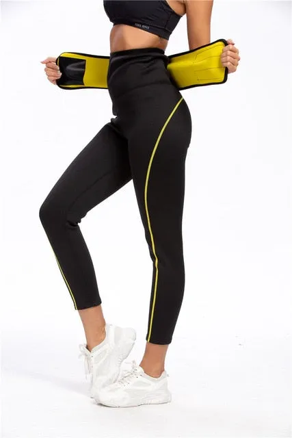 Women's High Waist Neoprene Sauna Slimming Pants Gym Fitness Workout Hot Thermos Sweat Sauna Leggings